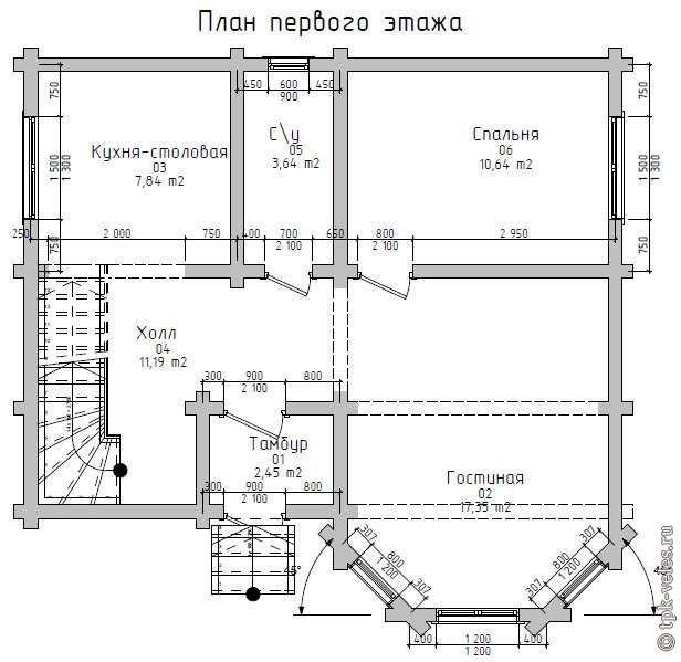 Как чертить балкон на плане